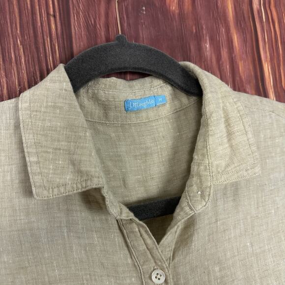 J MCLAUGHLIN Women’s 100% Linen Long Sleeve Button Up Shirt Beige Size MEDIUM - Picture 4 of 5